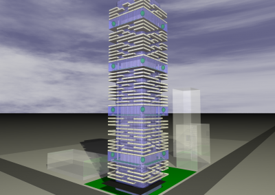 Rendering of an apartment tower.