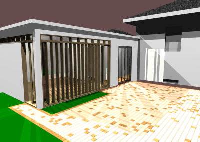 Computer rendering of a building addition.